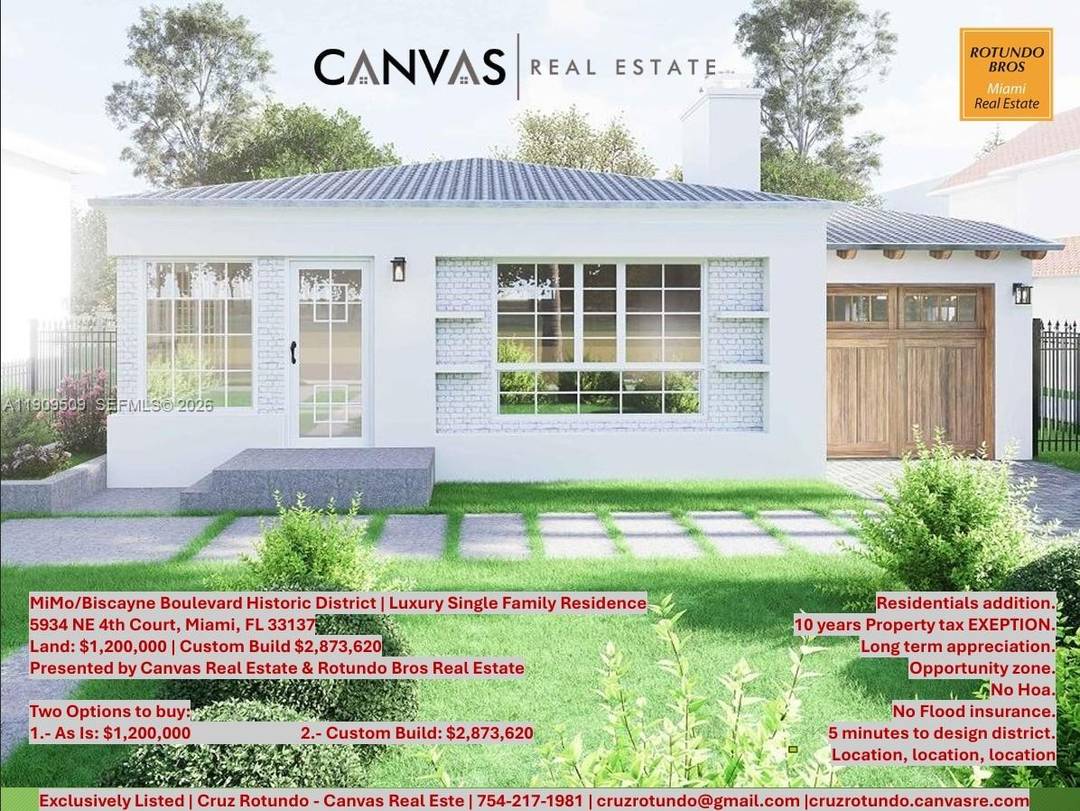 Miami Modern MiMo Dream Home Opportunity Build the brand new home of your dreams in the iconic Miami Modern MiMo Historic District along Biscayne Boulevard.