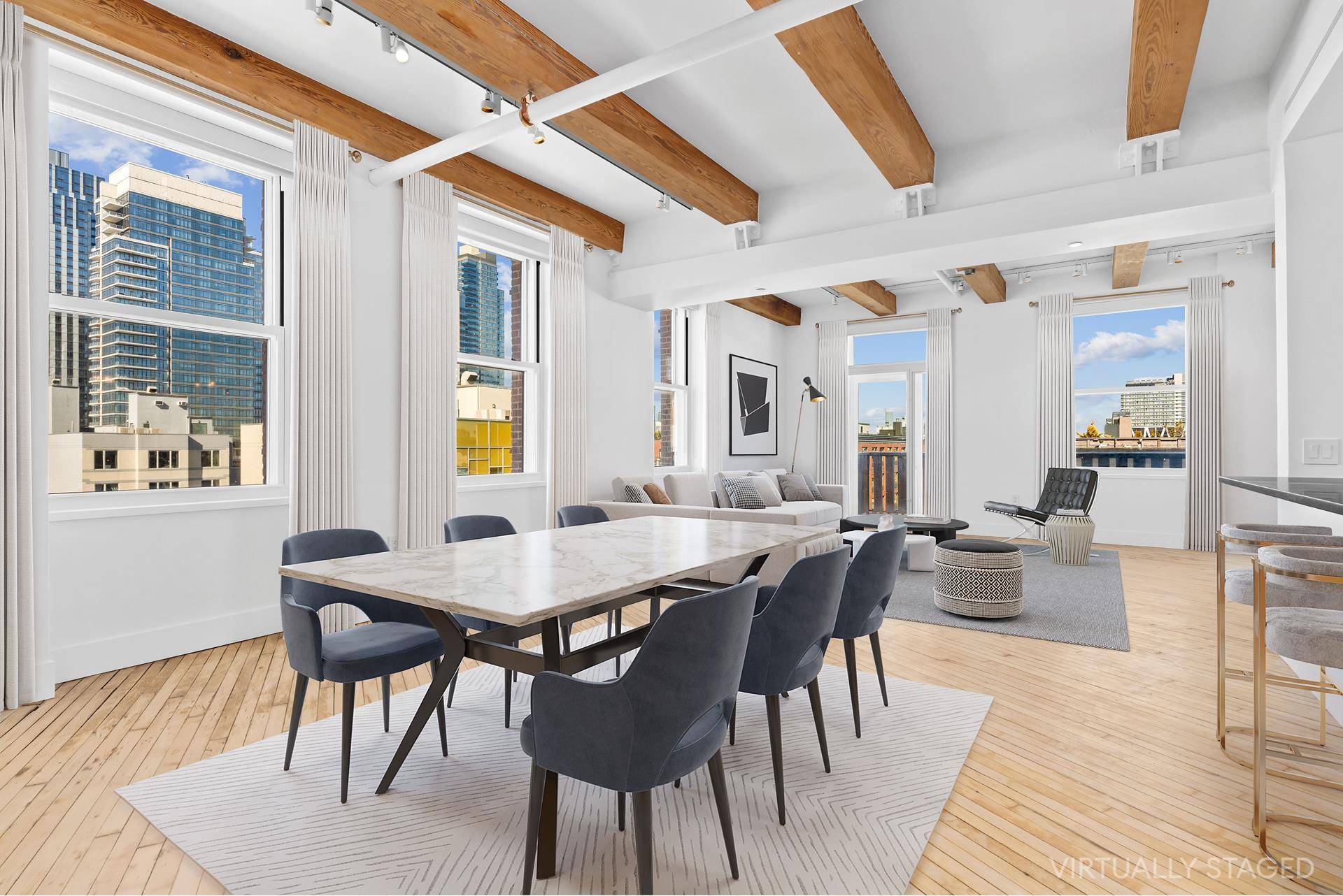Rarely available, mint condition corner 3 bedroom plus Home Office with open Manhattan Views including 1 WTC at Williamsburg's finest authentic loft building ; the MillOne of the most coveted ...