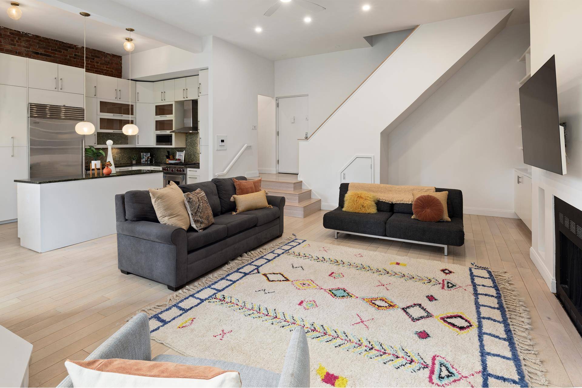 Luxury Upper West Side Duplex Rental with Four Private Terraces Bathed in soft natural light, this dramatic two bedroom, two and a half bath duplex rental offers soaring nearly 12 ...