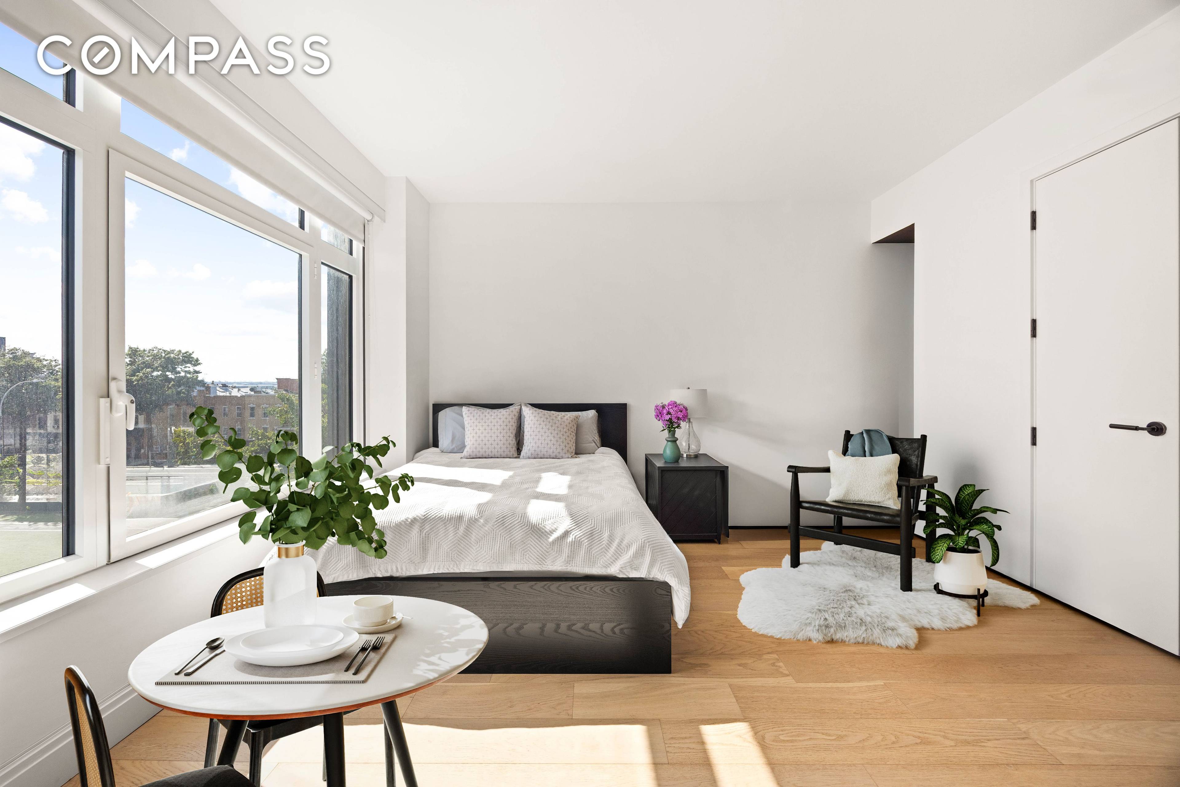 Welcome to this beautifully designed, sun filled studio at 181 18th Street, a full service condominium that blends modern elegance with thoughtful functionality.