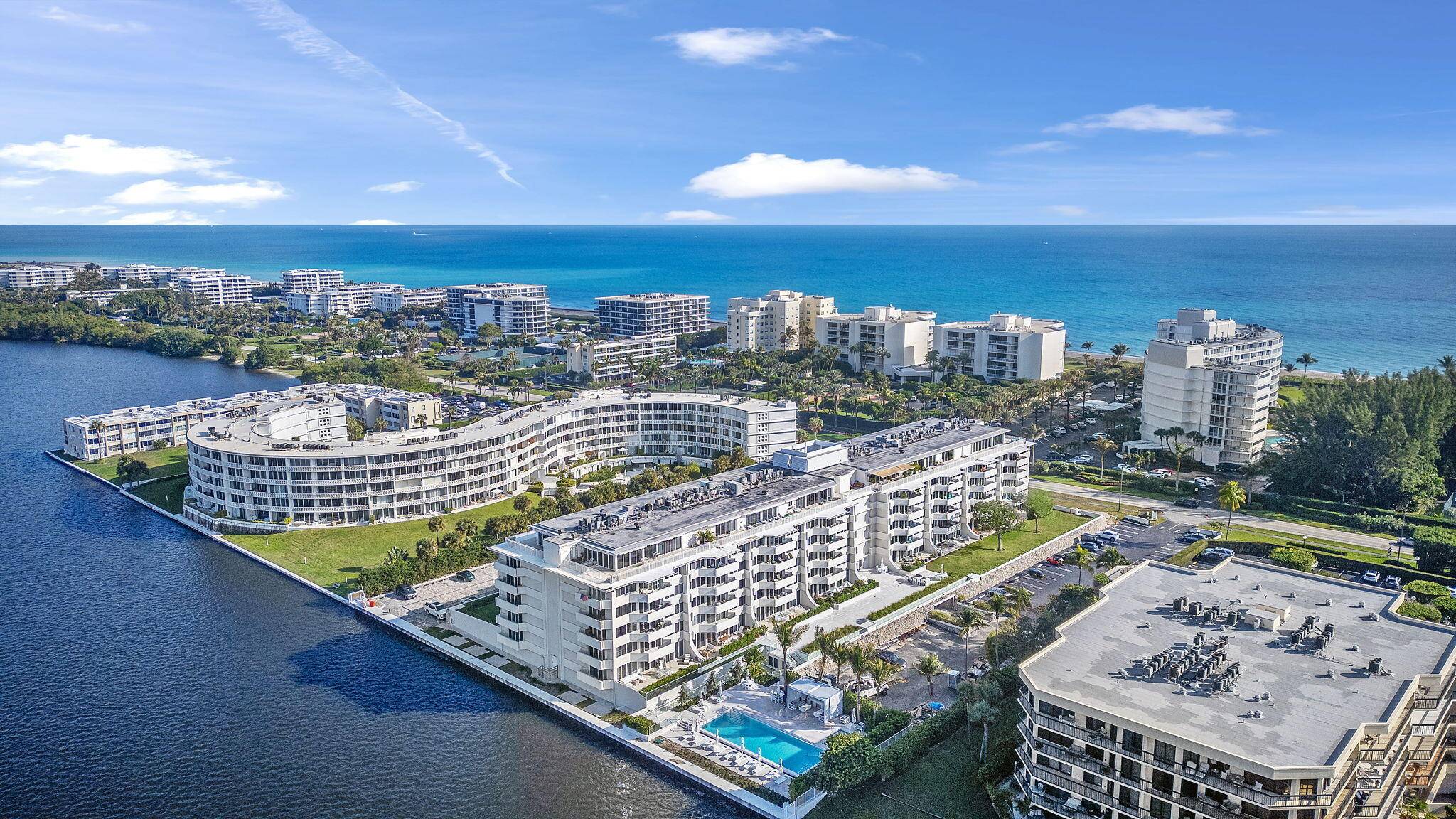 Stunning water views from this beautifully renovated Palm Beach Chic Paradise with private balcony !