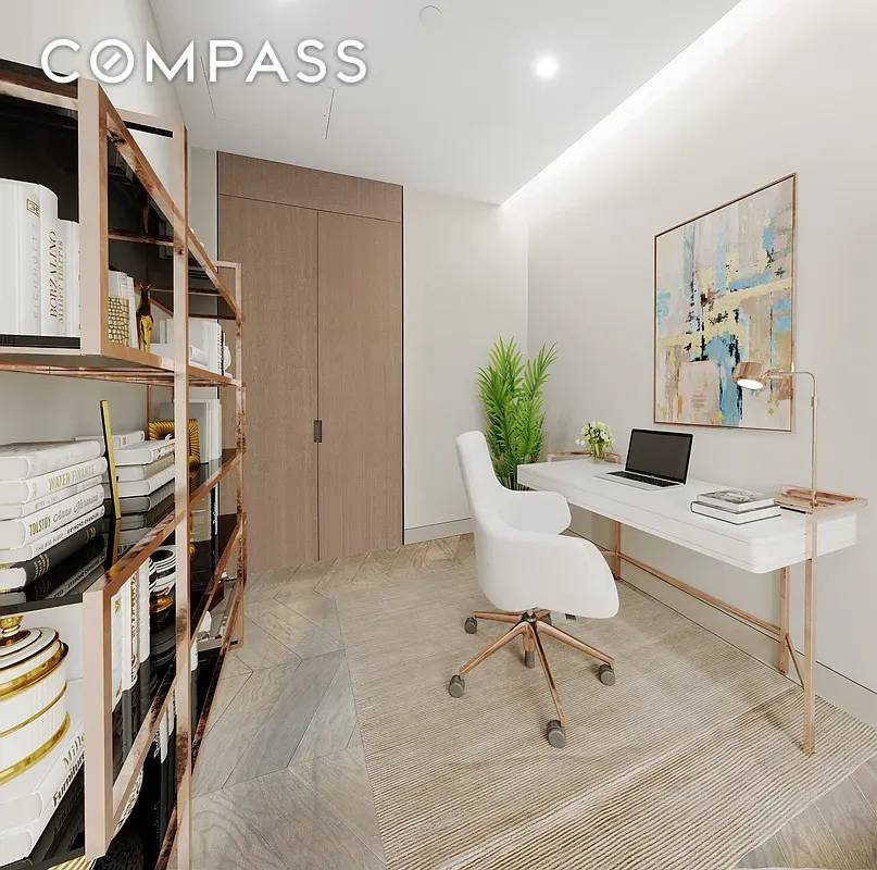 One Bedroom Study Home Office This approximately 1, 300 square foot residence features a one bedroom plus study home office and one and a half bathrooms, highlighted by fabulous skyline ...