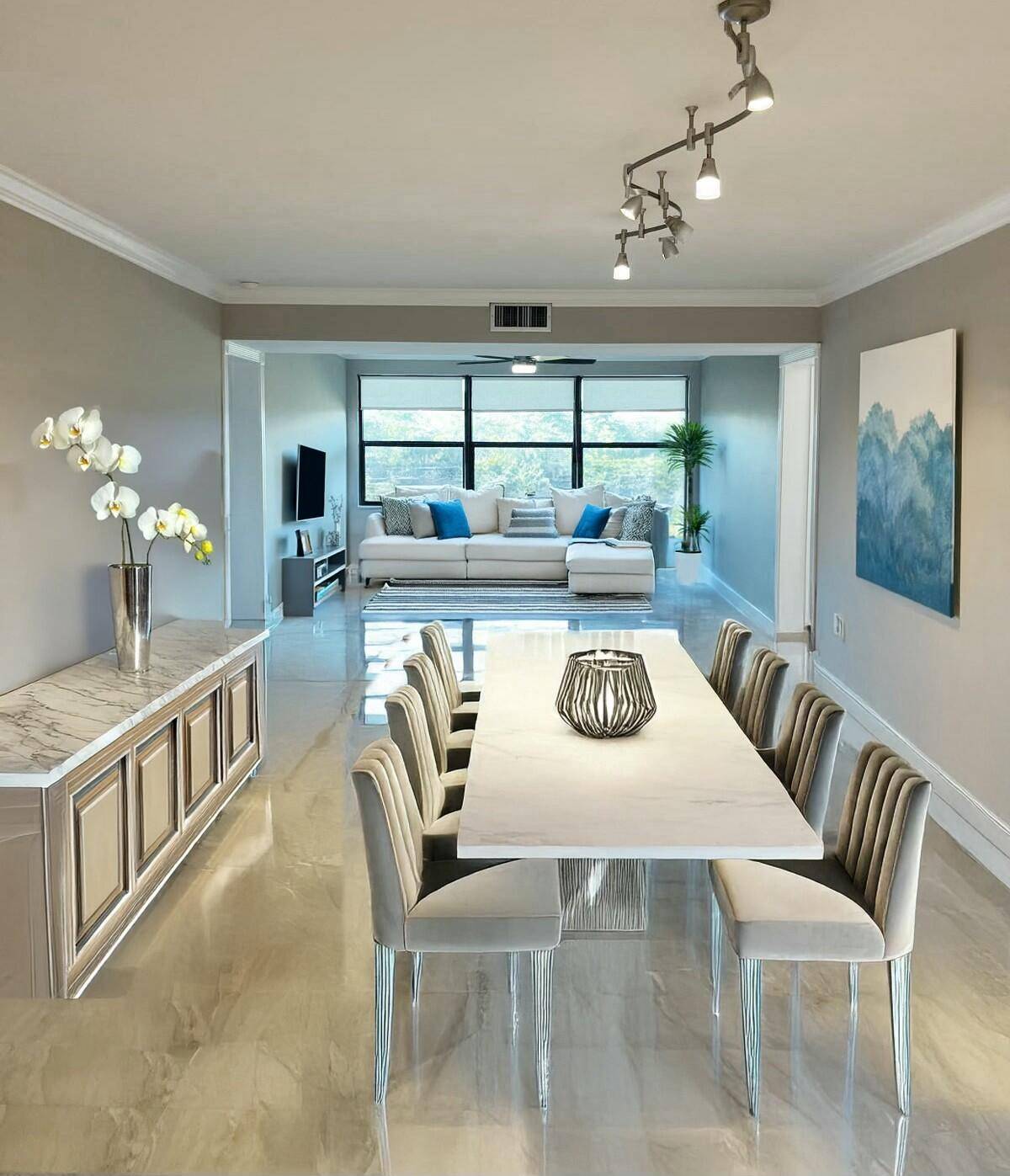 Fully remodeled ! From top to bottom, no detail overlooked, hurricane windows for added peace of mind, NO popcorn ceiling, modern finishes throughout, lots of cabinets for storage.