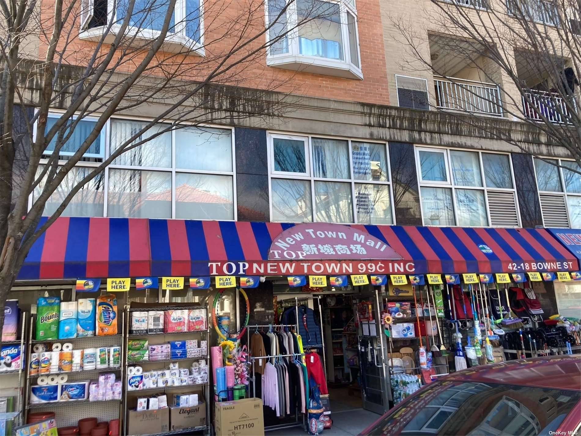 Flushing 1, 085 SF storefront for lease.