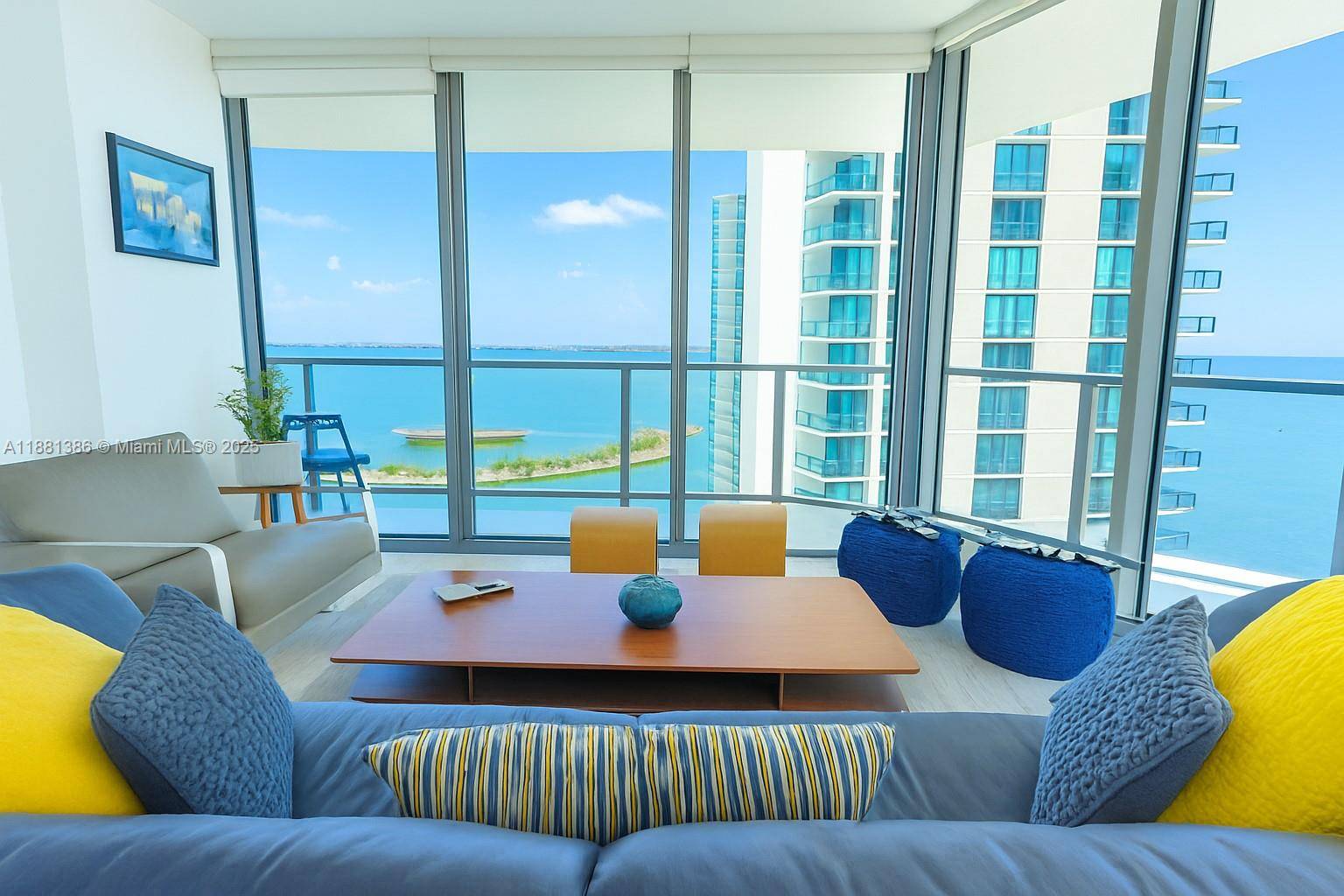 Enjoy breathtaking panoramic views of Biscayne Bay and the vibrant Miami skyline from your private, floor to ceiling glass enclosed balcony.
