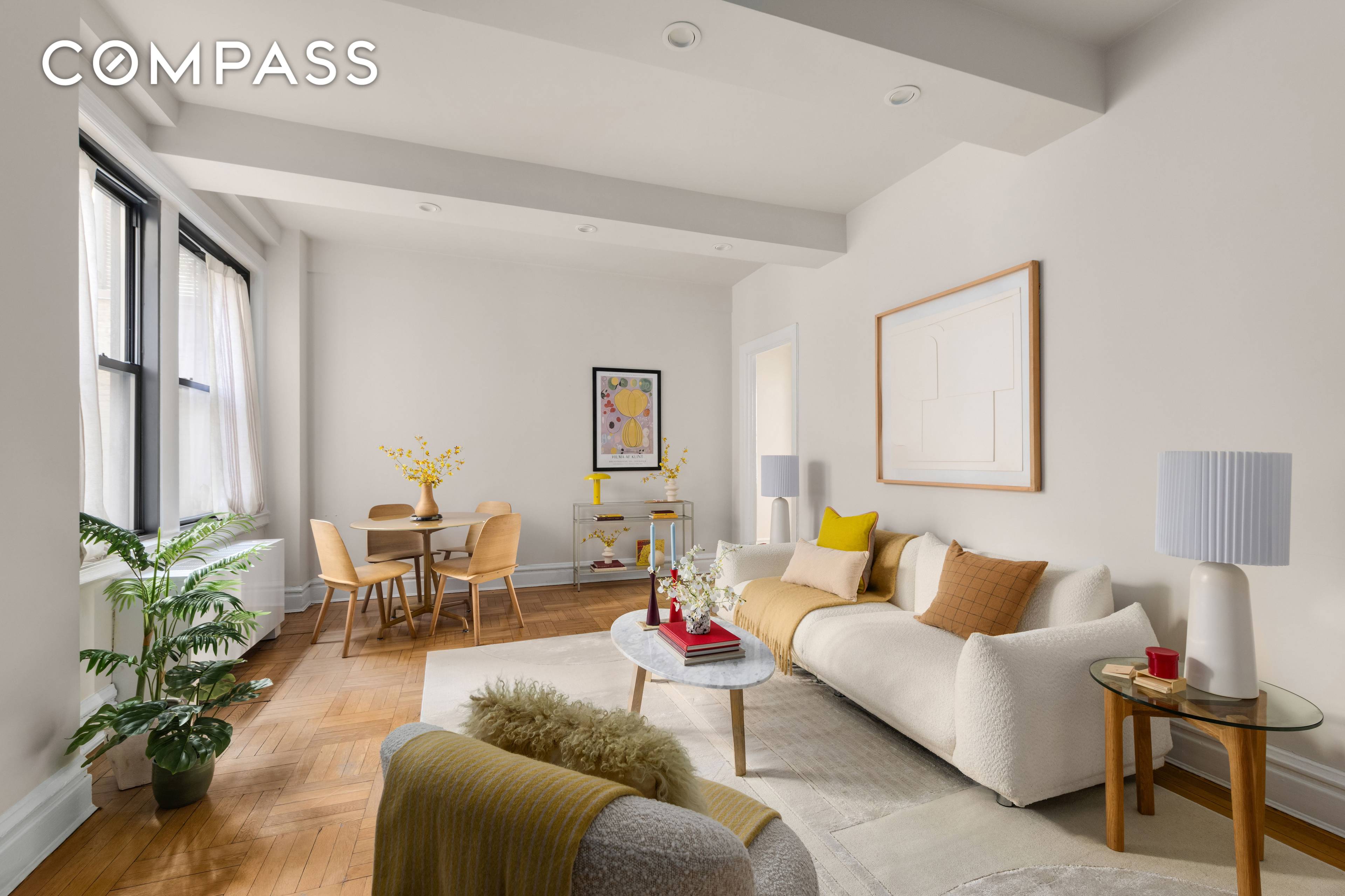 With the grace of high ceilings and wood floors and the ease of a renovated kitchen and bathroom, this 2 bedroom home offers serene comfort in a coveted location.