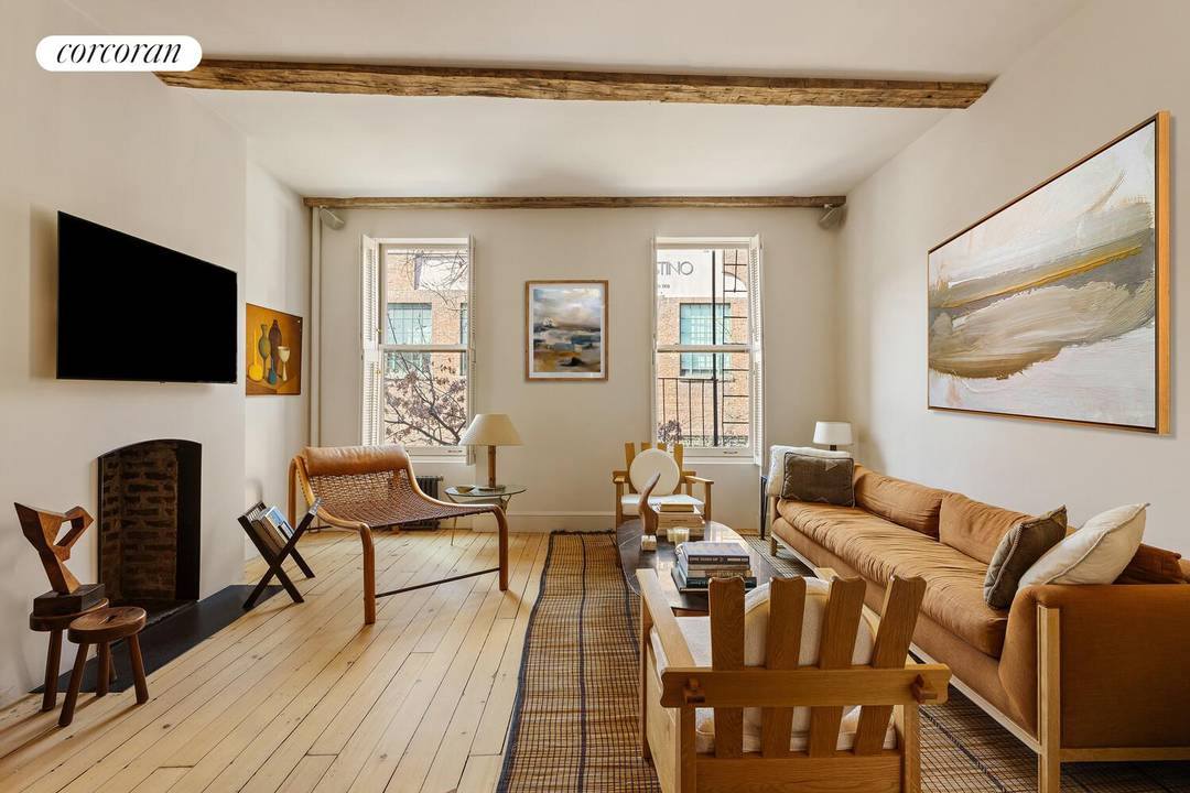 Nestled within an intimate pre war cooperative in one of the most charming and desirable pockets of the West Village, this rare one of a kind home is now available.
