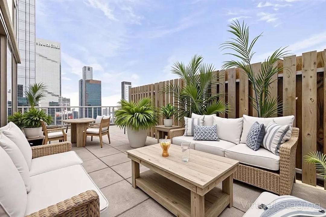 46th floor sprawling two bedroom flex to three permitted with expansive views, bay windows, and large private terrace now available.