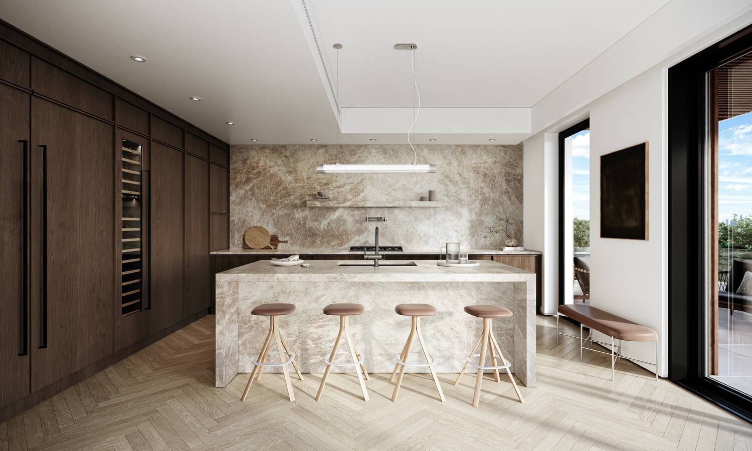Welcome to Residence Three at Fifty One Domino a floor through sanctuary that redefines modern Brooklyn living.