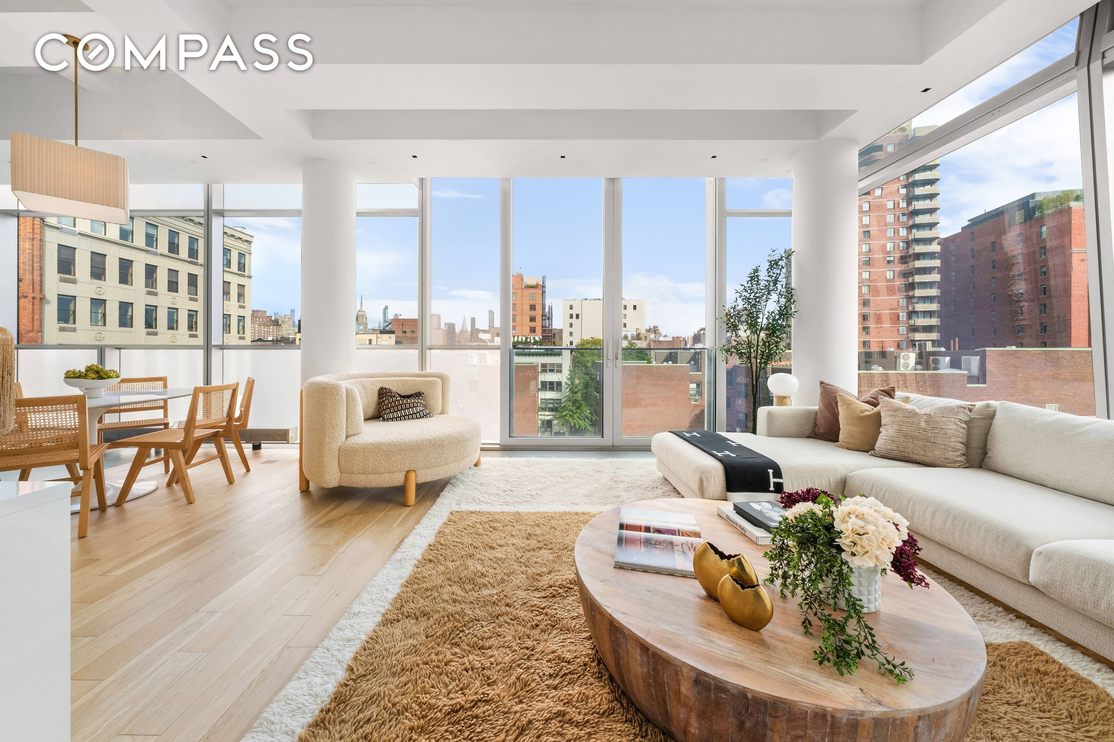 Residence 6B is a light filled contemporary condominium with extraordinary views, located at 166 Perry between Washington and West Streets in the prime Far West Village.