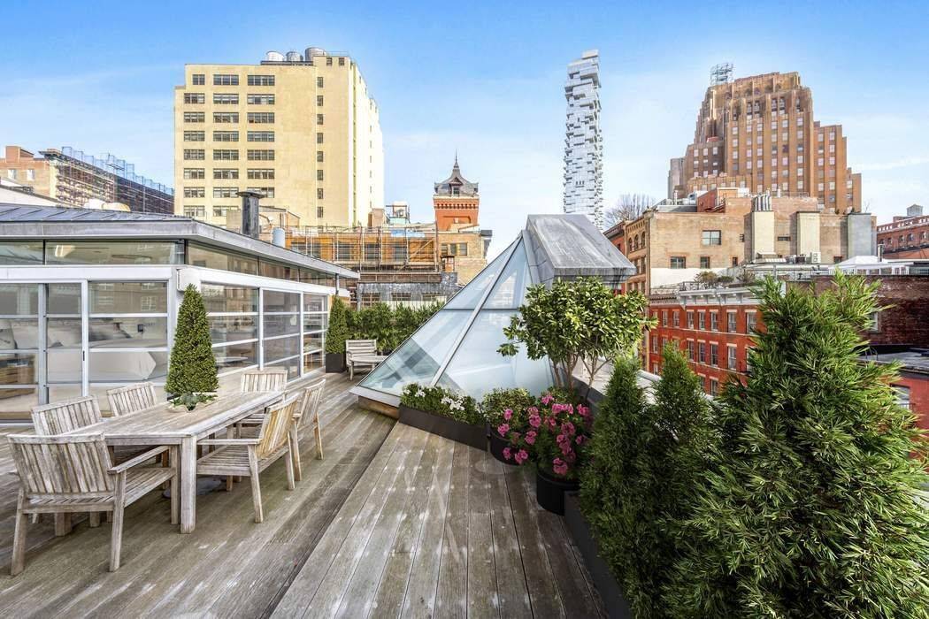 Located in the heart of Tribeca is a truly rare offering a penthouse loft, spanning over 3400 sf, with a stunning 1100 sf terrace, authentic prewar details, and 3 bedrooms.