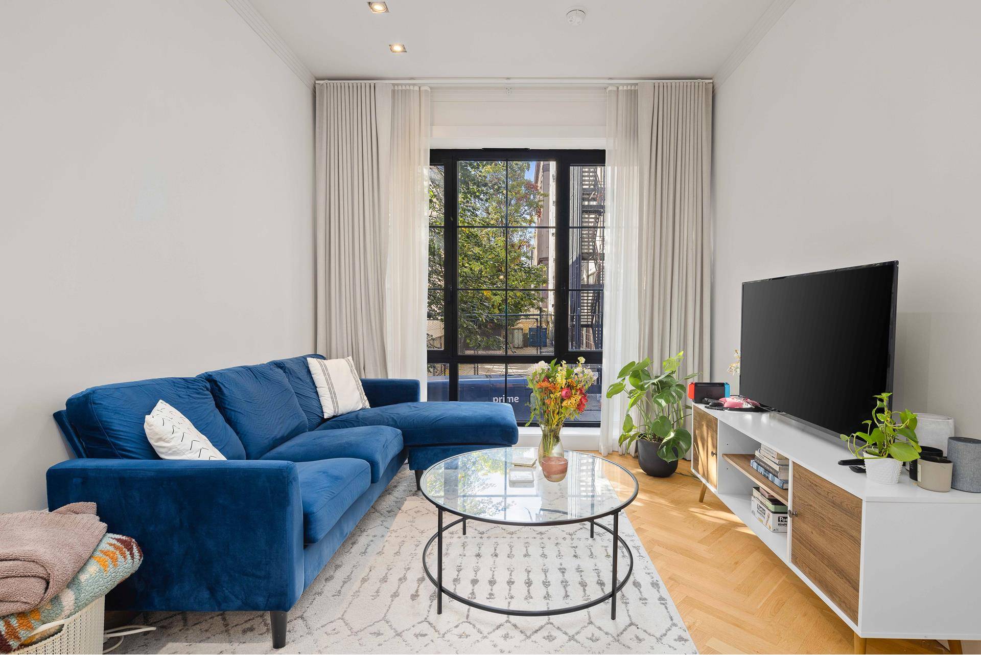 Welcome to Unit 2A a modern two bedroom, two bathroom condo available for rent on a quiet, leafy block in Downtown Brooklyn.