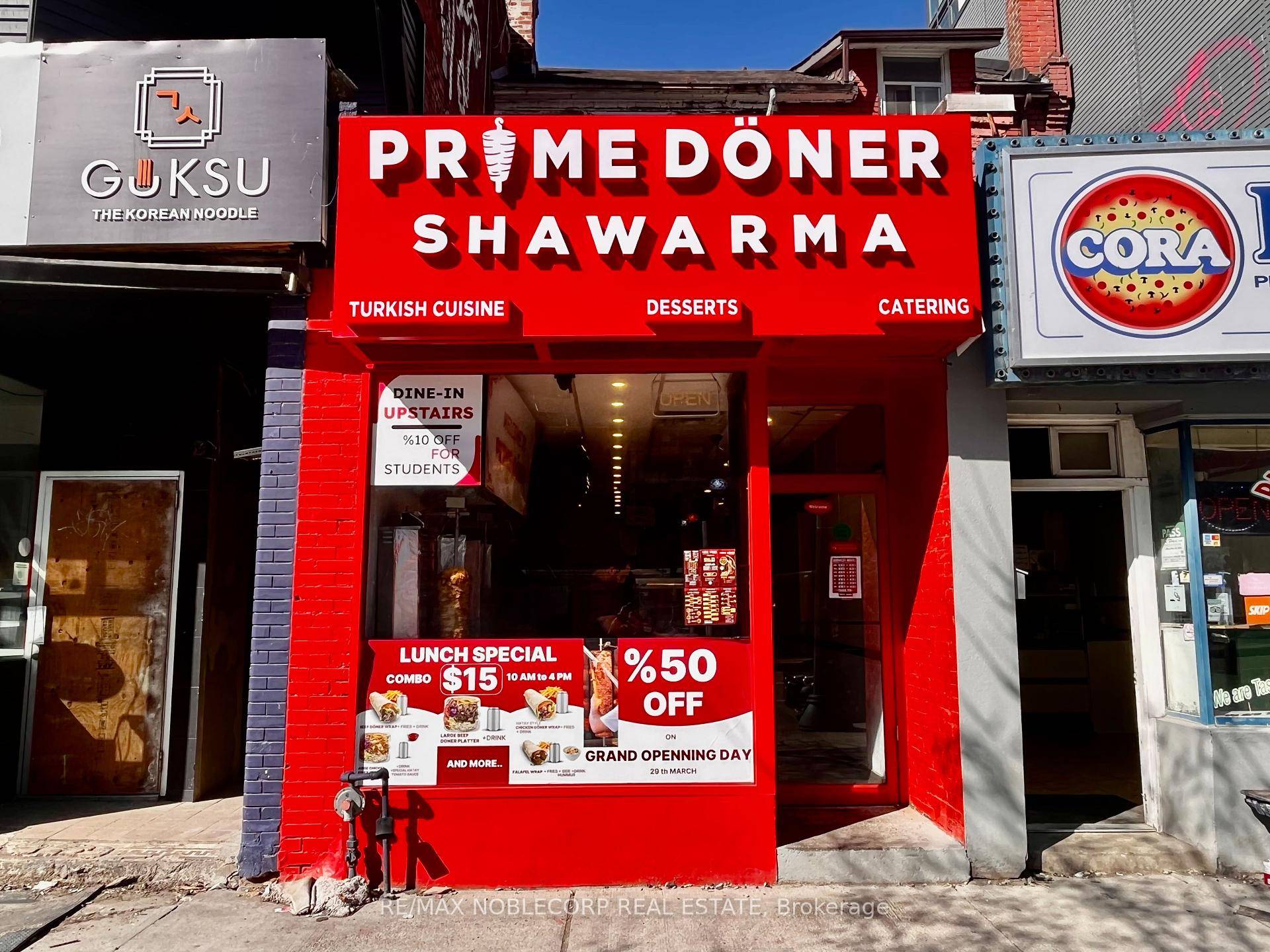 Excellent location, Directly across from UOFT an amazing opportunity to open a turn key restaurant.