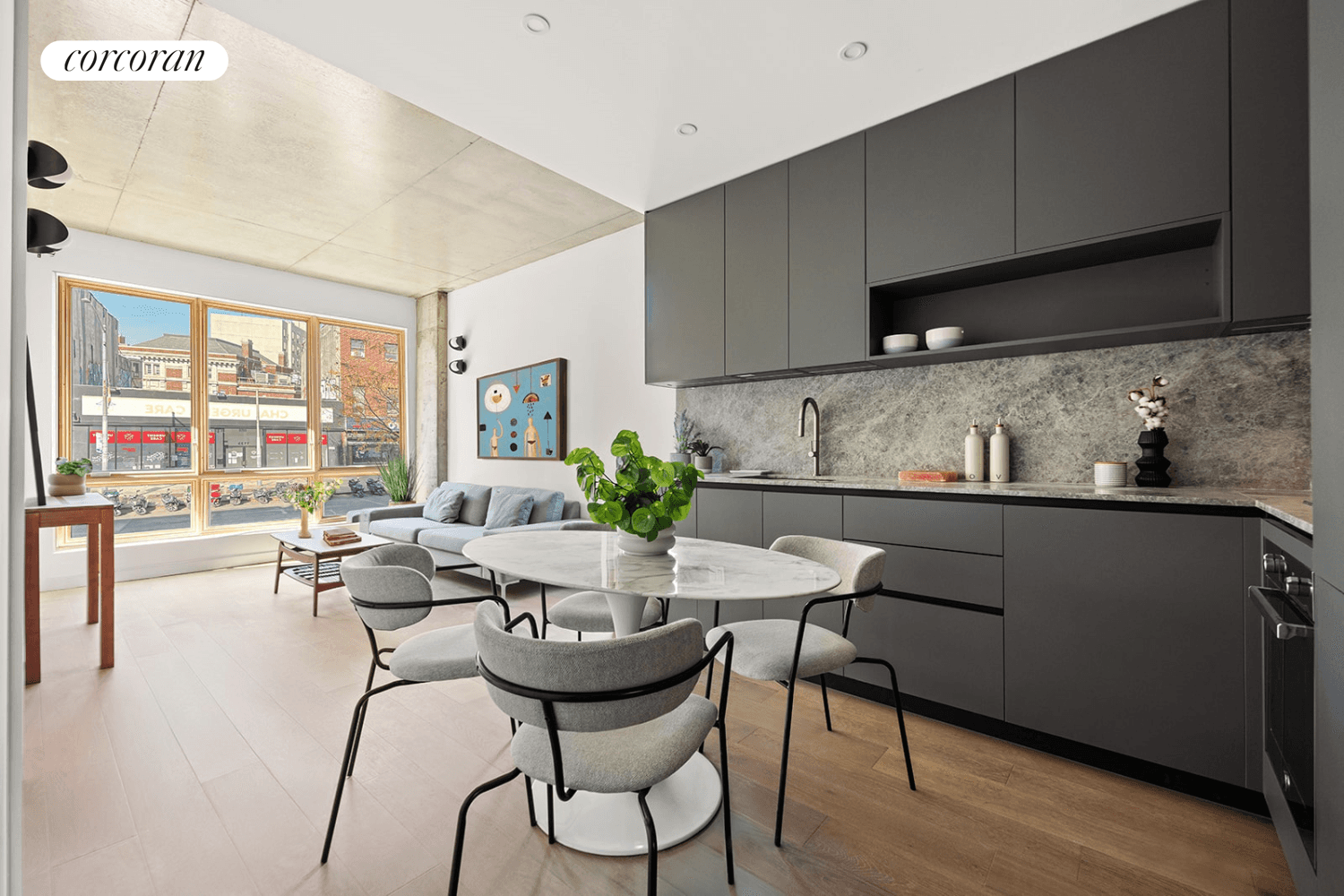 Welcome to 1118 Fulton Street, a meticulously designed, newly constructed elevator condominium that perfectly combines modern luxury with the timeless charm of Brooklyn's Bedford Stuyvesant and Clinton Hill neighborhoods.