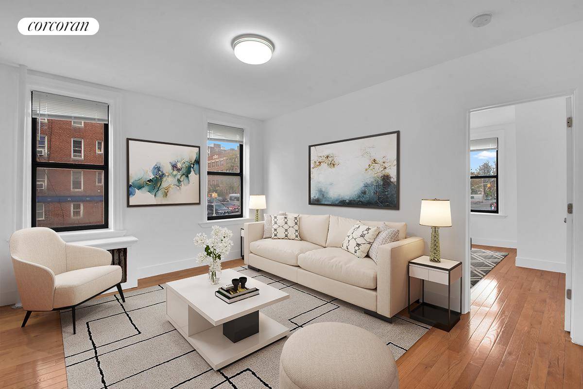 CONDO SPONSOR UNIT with gracious layout, located ion the parlor floor of lovely pre war building, with sprawling kitchen and two light filled and large bedrooms.