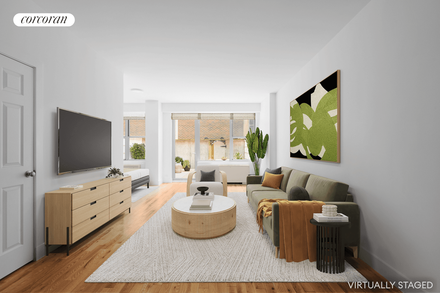 Fully Renovated Garden Alcove Studio With a massive 350 SF private garden patio, Apartment 1A has been fully gut renovated new kitchen, bathroom, hardwood floors, millwork, windows, wiring, plumbing, lighting, ...