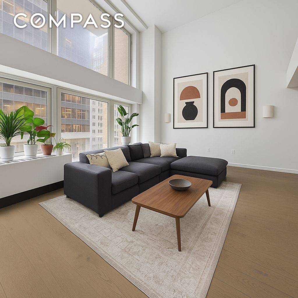 Welcome to this stunning and spacious 2 bedroom, 2 bath loft duplex in the heart of Fidi !