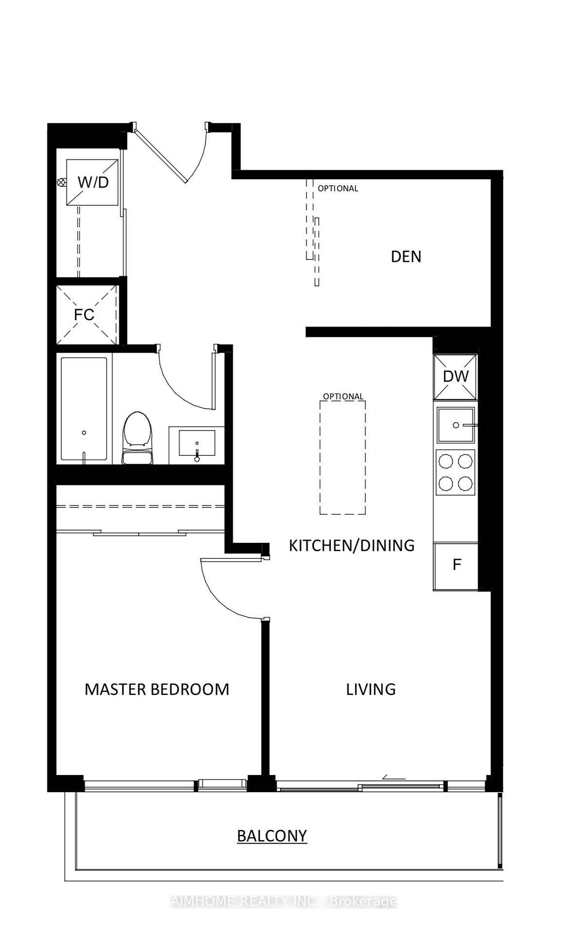 Brand new, beautifully 1 bedroom den unit, one full bathrooms, one locker and one big private balcony.
