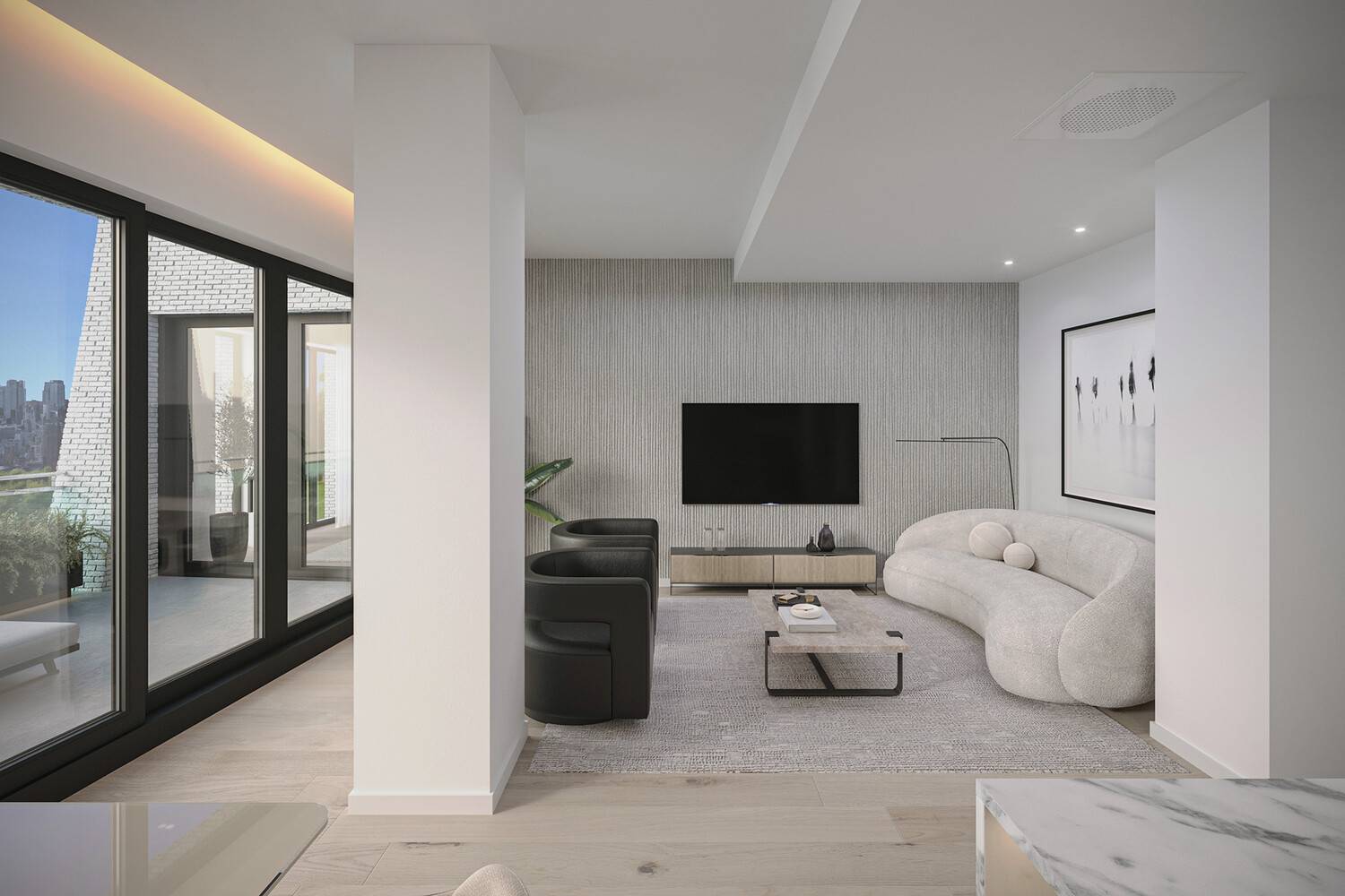 Introducing Penthouse A at The Marina Astoria a meticulously crafted two bedroom, two bathroom home offering 1, 367 square feet of refined interiors and cinematic, west facing views of the ...
