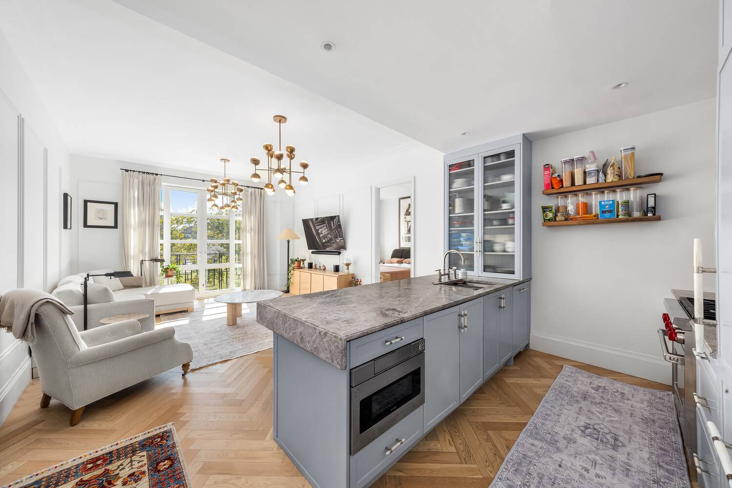 Available October 1st Residence 3B is a 1, 043 SF split two bedroom, two bath designed by Paris Forino.