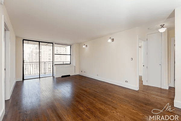 Renovated north facing two bedroom two bathroom with a private balcony featuring water views on the 17th floor of New York Tower.