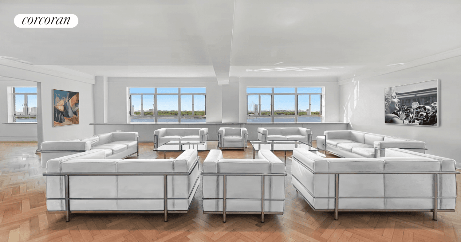 Astonishing river panoramas up and down the Hudson merge with unparalleled Manhattan living in a grand five bedroom, five bath, 3700sf residence at the Normandy.