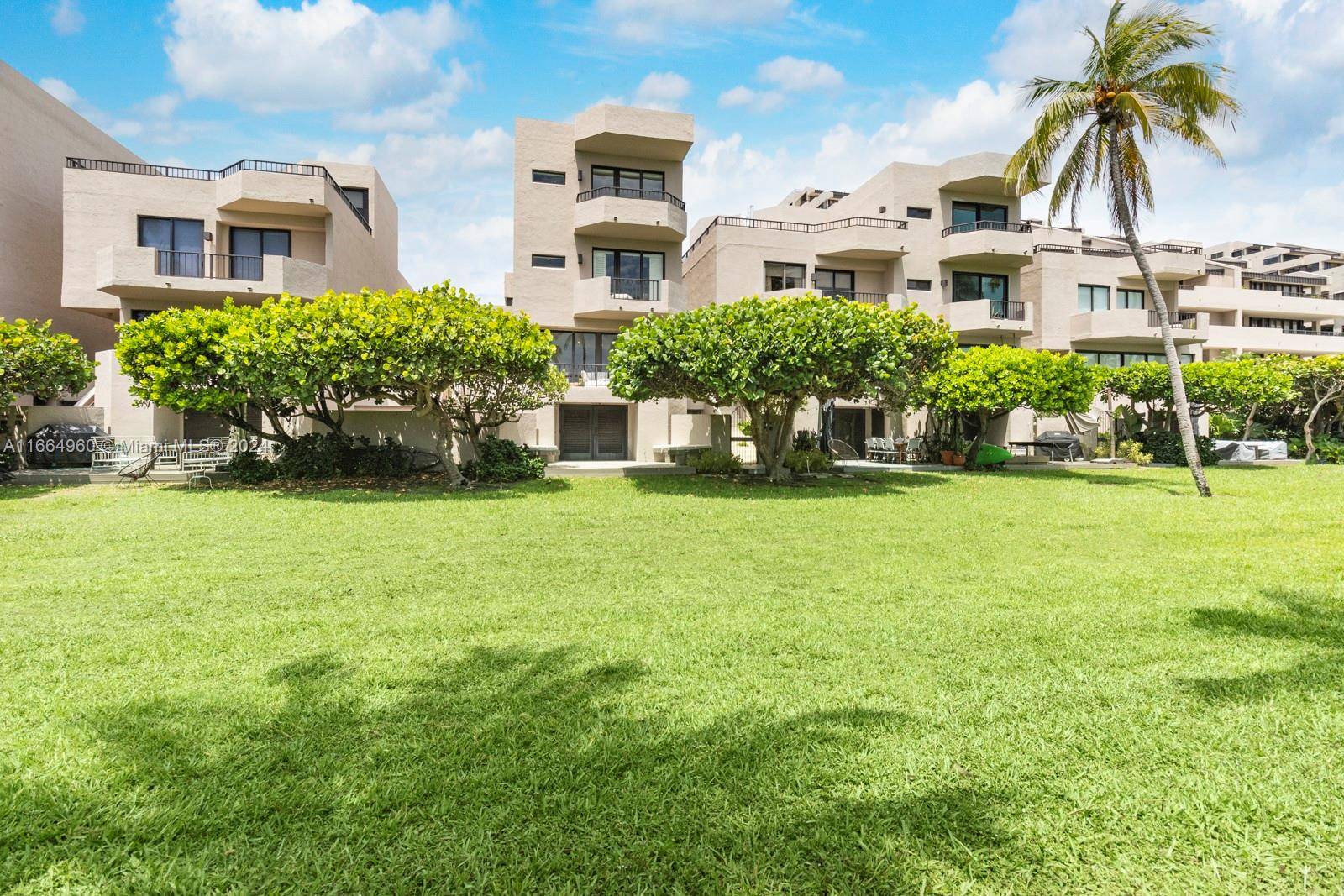 Exceptionally rare beachfront, standalone, townhouse in Key Colony, Key Biscayne.