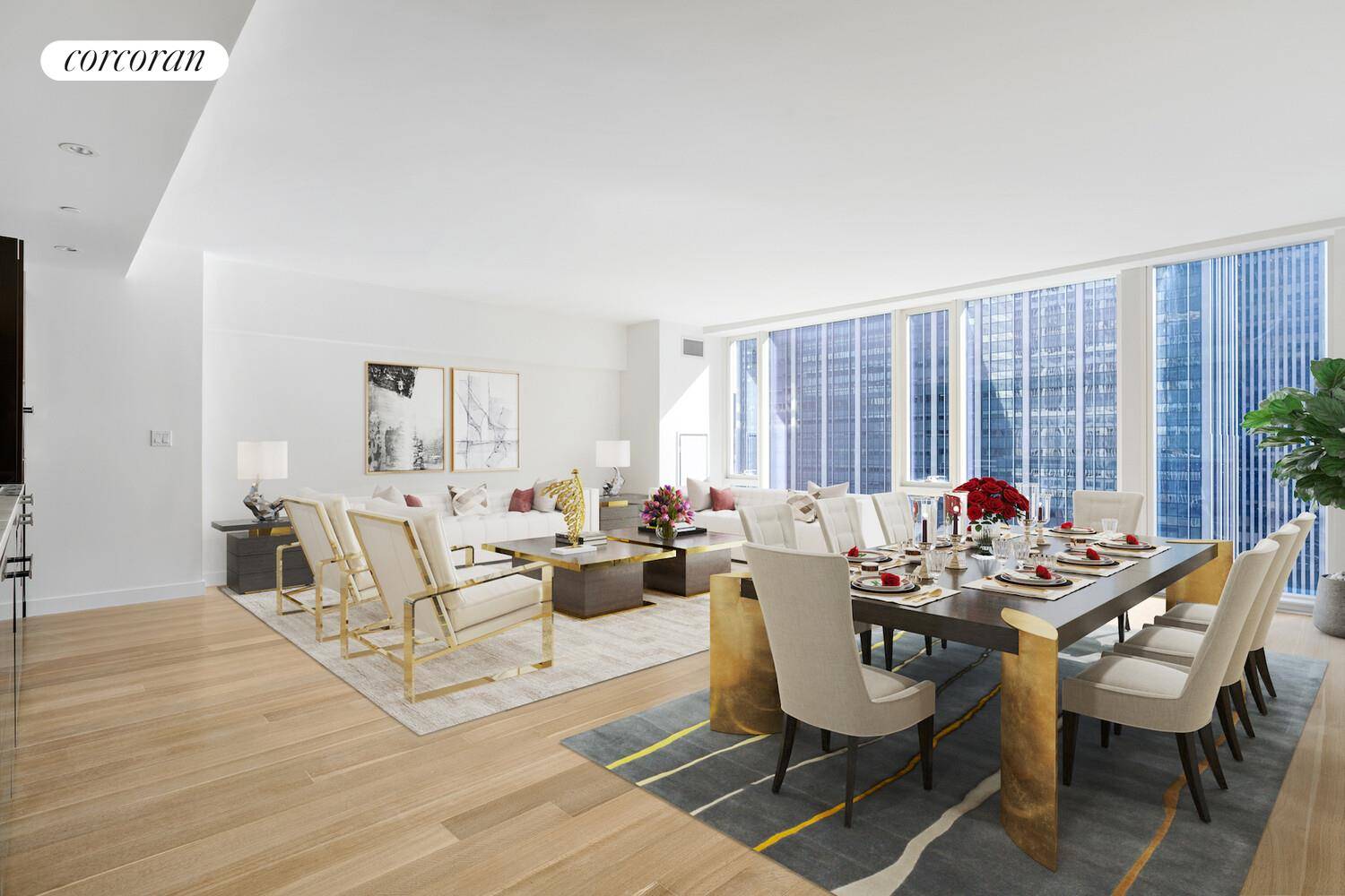 Welcome to Residence 31B at the prestigious 135 West 52nd Street a sleek, modern condominium nestled between the glamour of Fifth Avenue and the excitement of Broadway.
