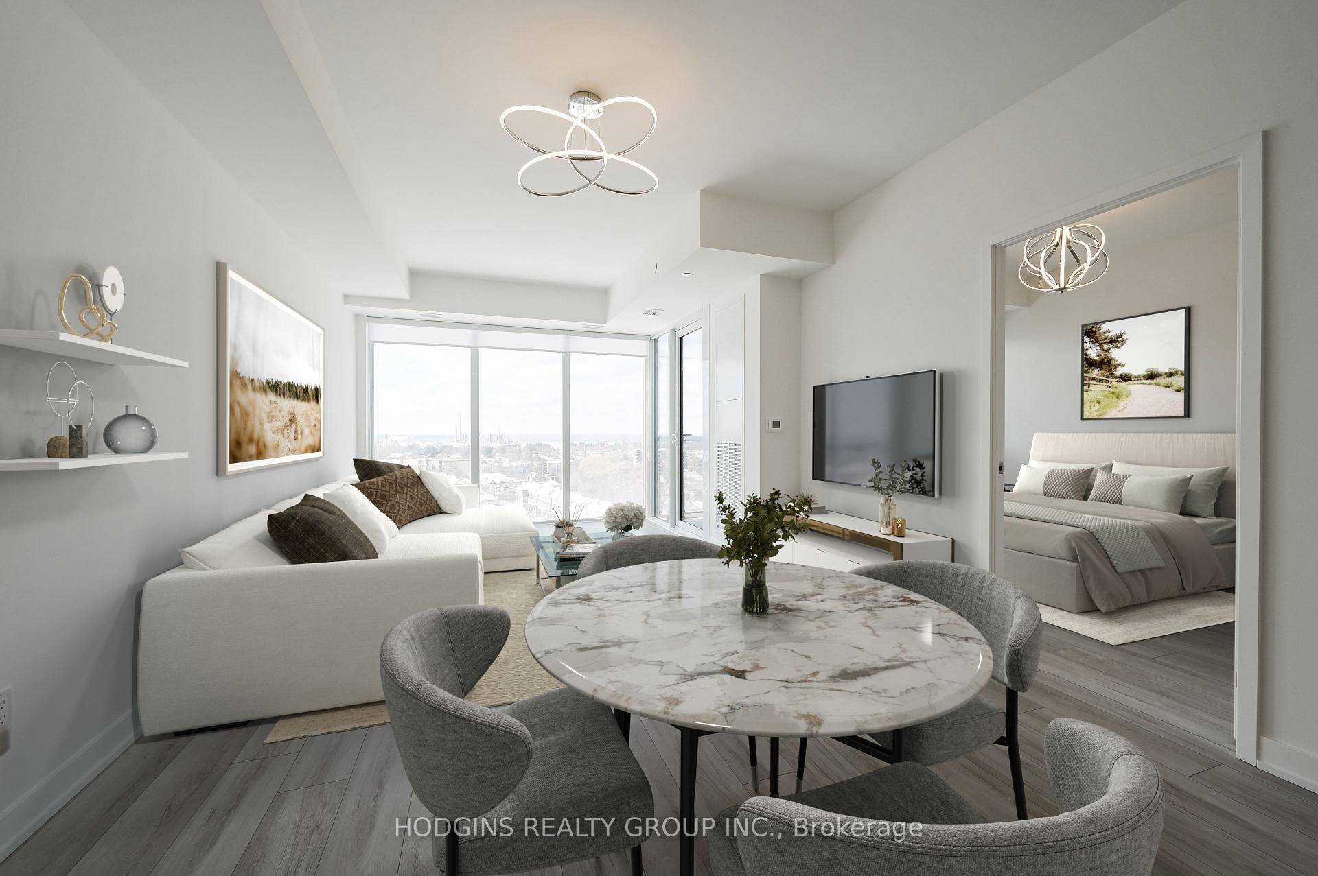 Modern, sun filled 1 Bedroom Den suite with unobstructed Lake Ontario and escarpment views from your private balcony.