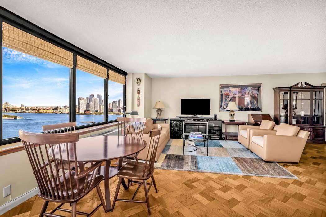 Spectacular East River and City views from this spacious mint condition 2 Bedroom, 2 bath apartment with a washer and dryer.