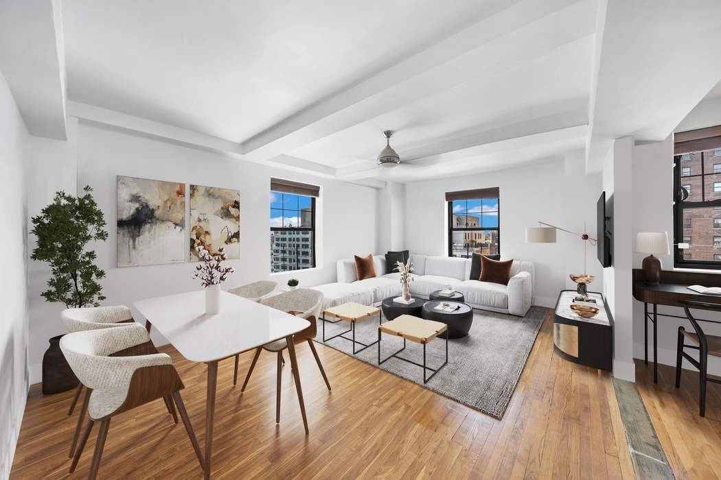 Residence 12D is a sun flooded corner one bedroom in a full service Art Deco cooperative in Gramercy.