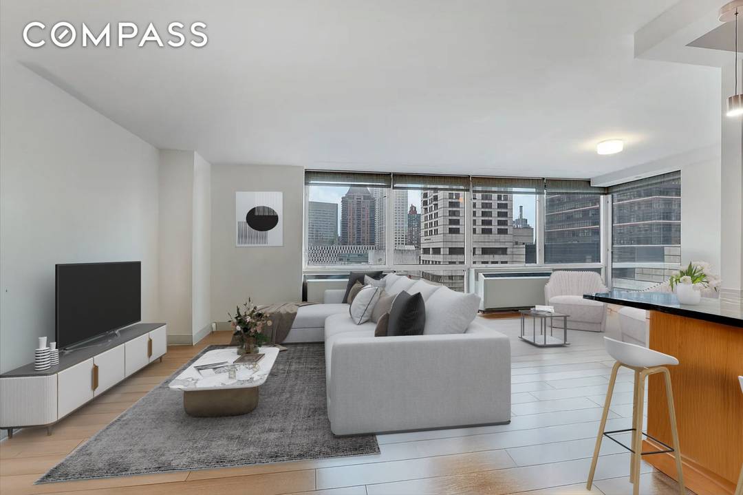 Welcome to Unit 14H ! This expansive home offers a cleverly designed split layout featuring two bedrooms, two and a half bathrooms, and a modernized kitchen.