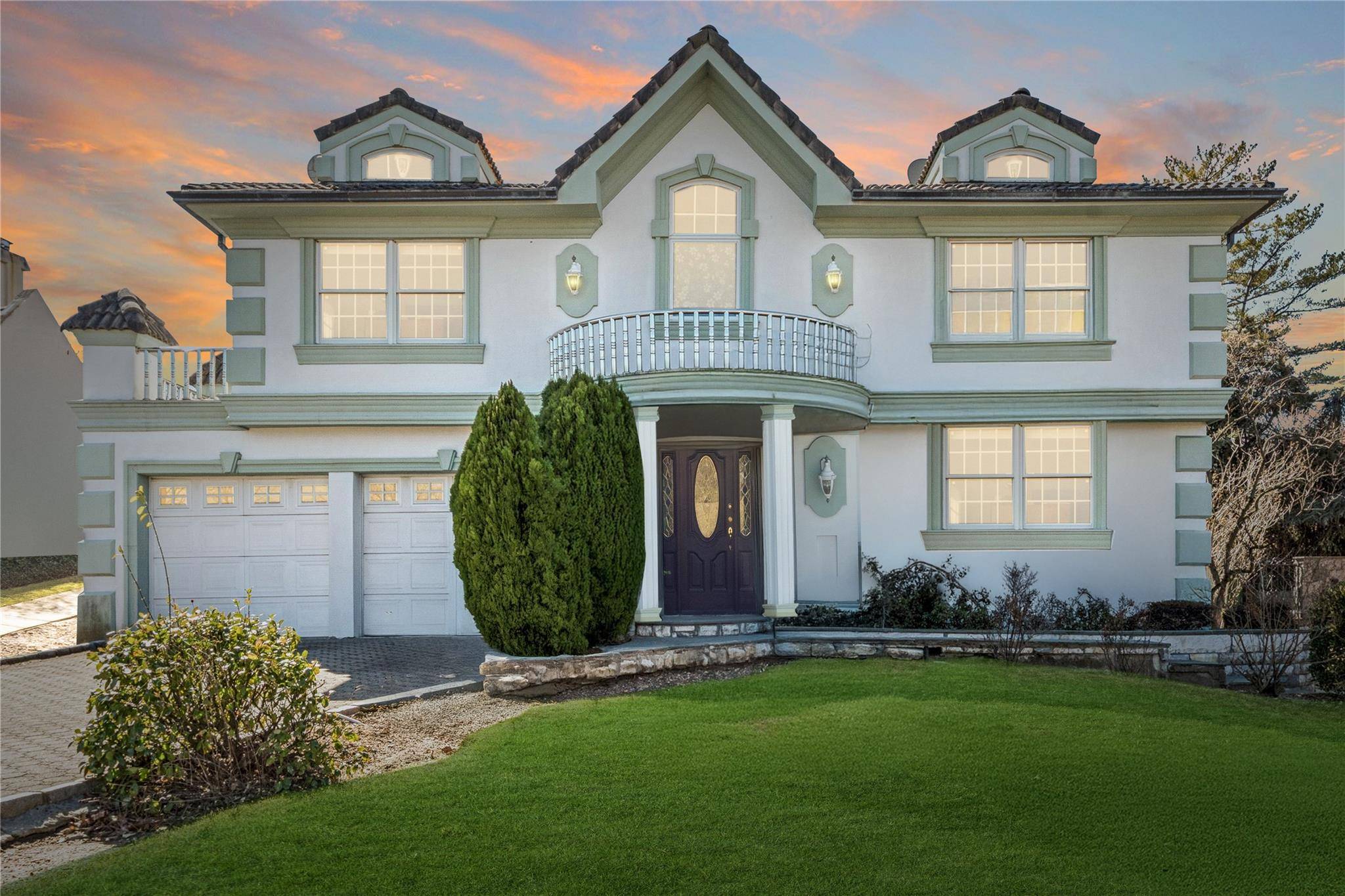 Custom Designed Mediterranean Inspired Colonial Located In Bayside Gables On An Oversized 80 X 103 Lot.