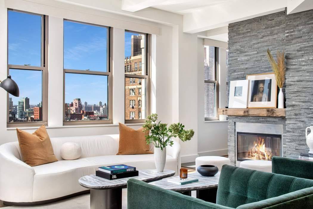 This breathtaking Penthouse soars above the West Village and offers panoramic and protected views with complete privacy from every room.