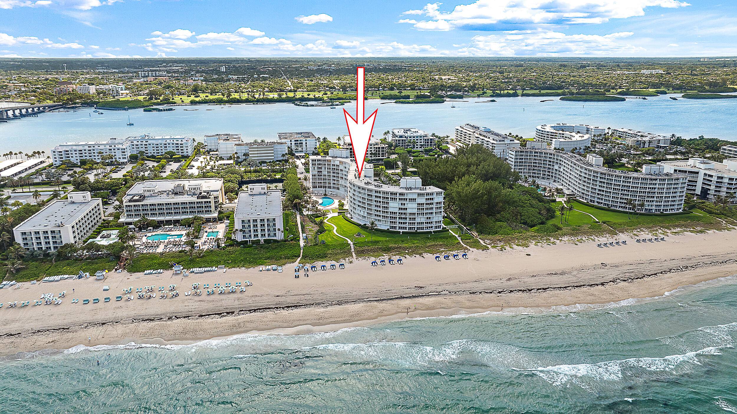Stunning high floor oceanfront residence with sweeping views of the Atlantic Intracoastal.