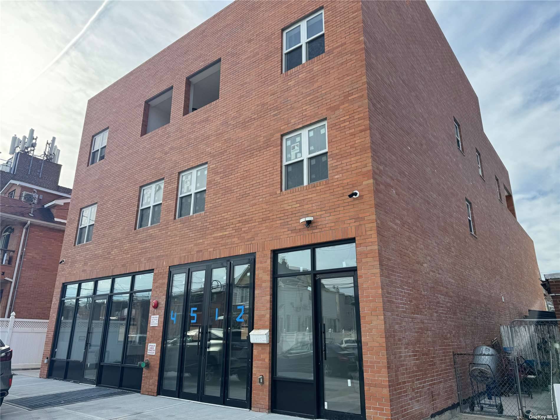Great location for business, brand new building, first floor is 20ft high ceiling, plus 9 ft high basement, 7, 200 sq ft total of interior space.