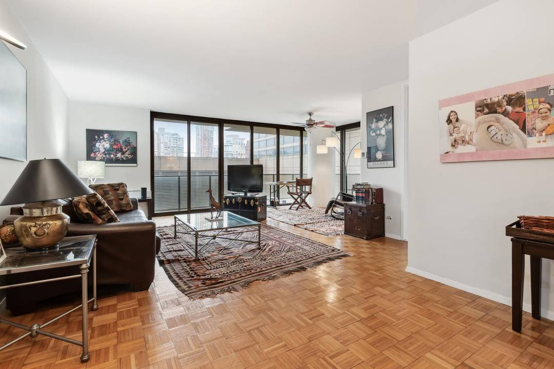 Don't miss seeing this oversized 1 Bedroom convertible 2 bedroom with 2 Bathrooms, one full marble bathroom and one guest 1 2 Bathroom off of the Living Room.