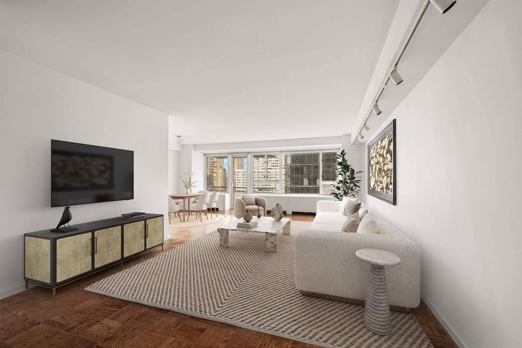 Discover refined Upper East Side living in this expansive and elegantly proportioned 1 bed, 1 bath, readily convertible to a full 2 bedroom layout at the landmarked Manhattan House Condominium.