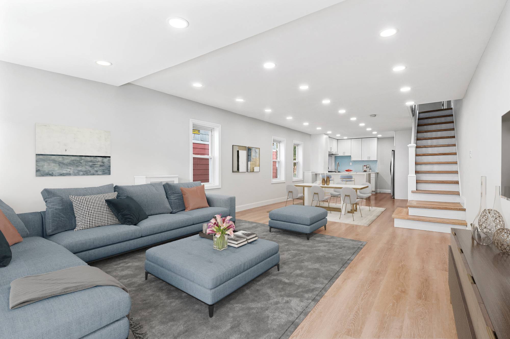Totally renovated one family house with a 1 bedroom unit in the lower level.