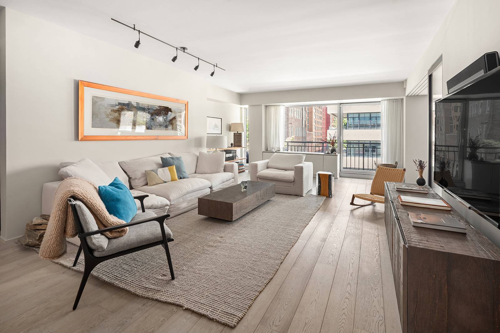 Perched above The High Line, this two bedroom, two bathroom loft style home spans over 1, 421 sq.