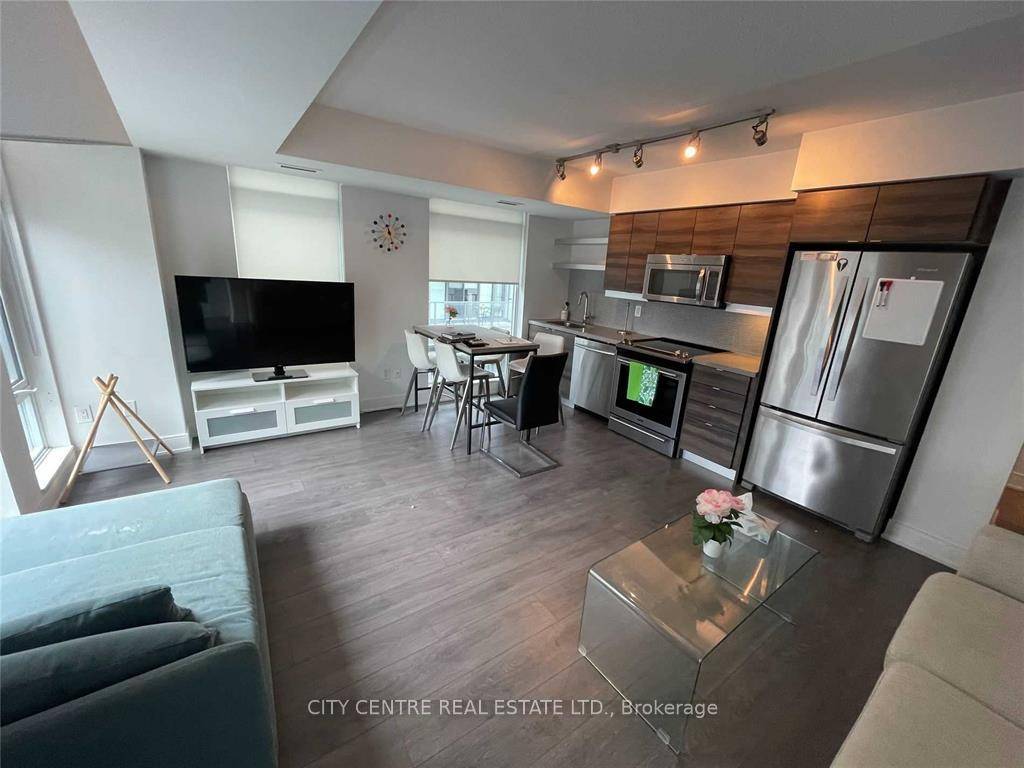 Furnished, 2 Bedroom 2 Full Washroom, Top Floor, Corner Unit, 1 Underground Parking, Very Bright With Floor To Ceiling Windows, Open Balcony, Ensuite Laundry, Rolling Blinds, Overlooking Courtyard, Fashion District, ...