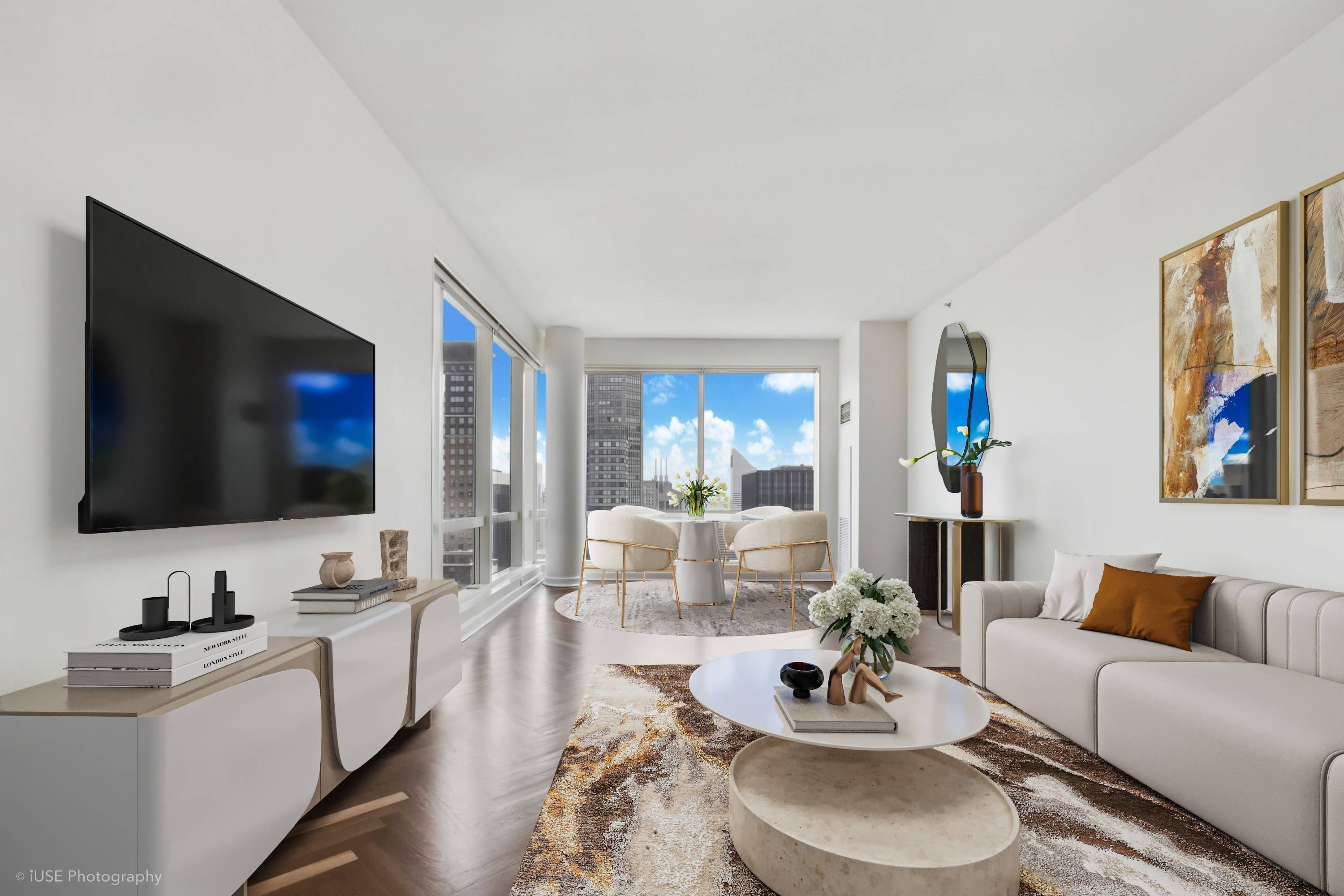 Exquisite 3 Bedroom Sky Residence on Billionaires Row Steps from Central Park Columbus Circle Midtown Manhattan.