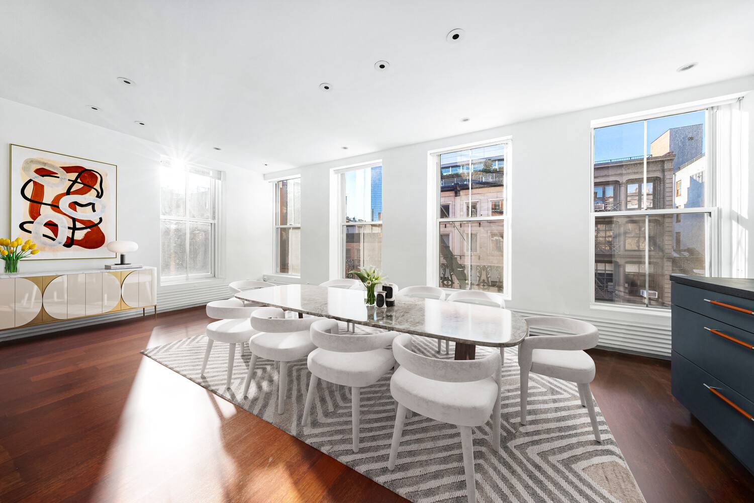 Newly listed ! The Eklund Gomes Team presents this rare opportunity to own a spacious historic loft flooded with natural light from three exposures.