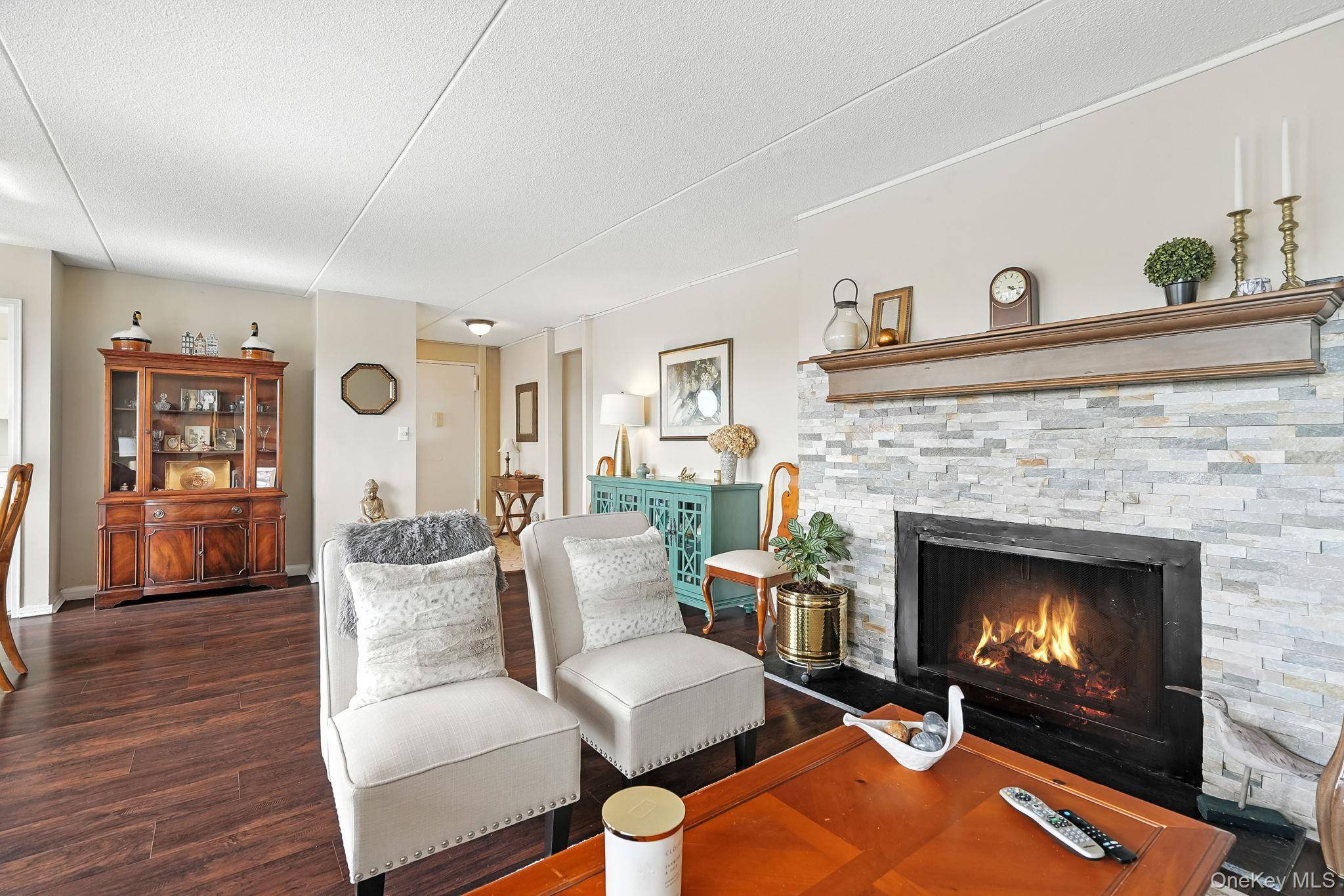 Spacious Corner End Penthouse with Fireplace New Fireplace Facade.