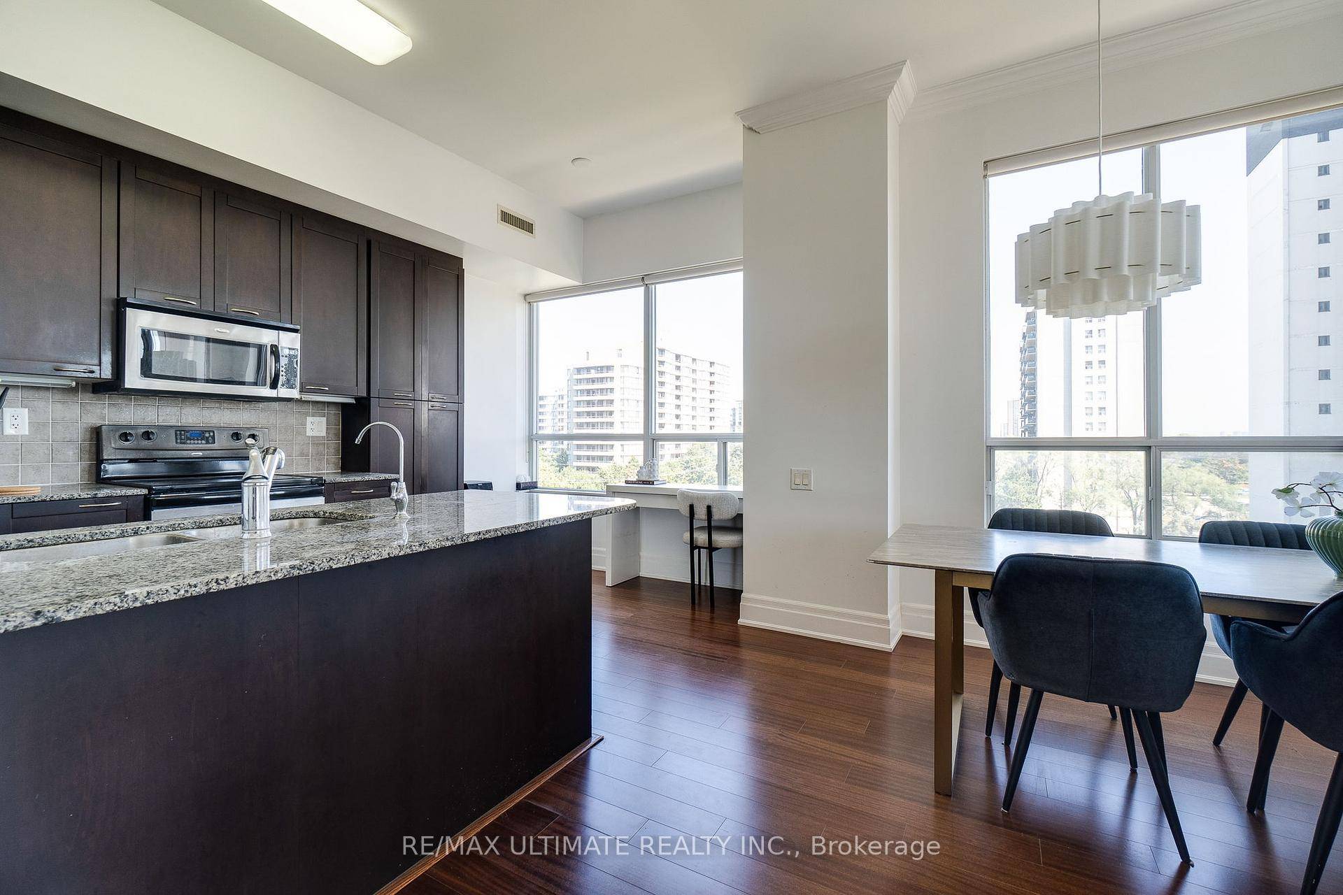 Premium lower penthouse corner suite with an exceptional two bedroom layout, soaring 10 ft ceilings that create a modern, luxurious feel, and full southeast exposure for all day light.