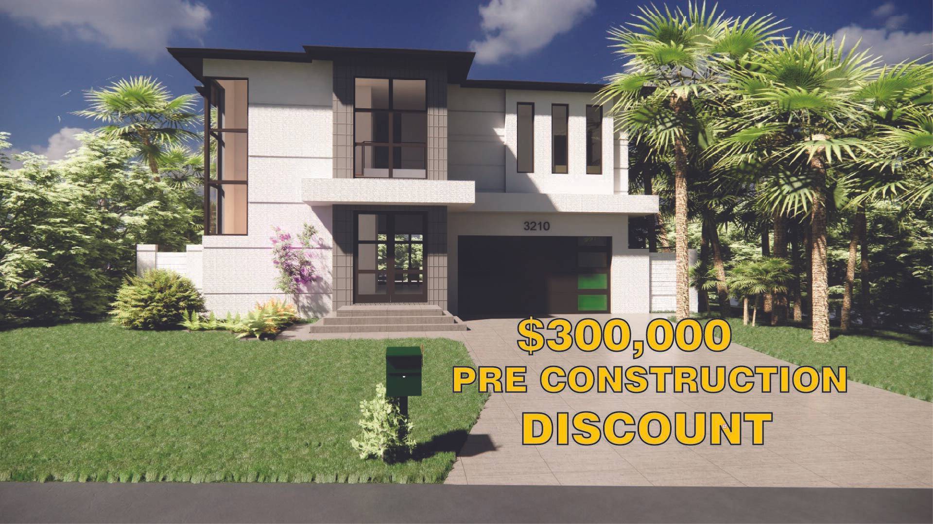 300, 000 PRE CONSTRUCTION DISCOUNT First floor includes a primary bedroom with, laundry closet, large bath, kitchen w large island deluxe appliances, family room, dining room powder room, cabana bath, ...