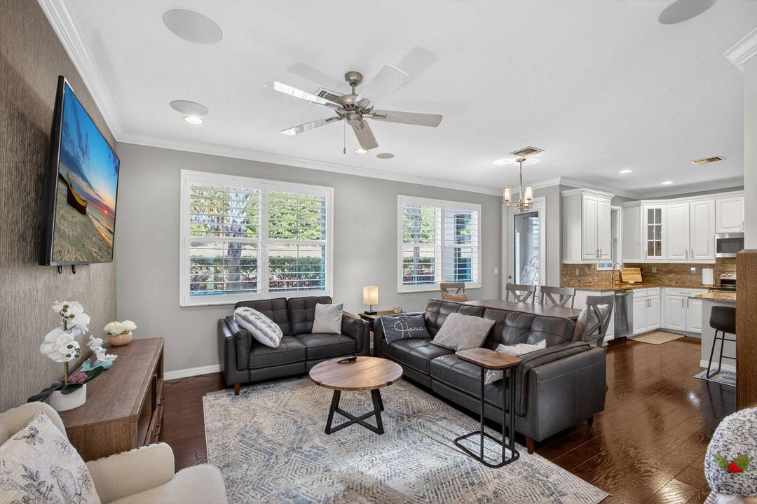 This furnished rental in the sought after Marsh Pointe school zone offers comfort and practicality.