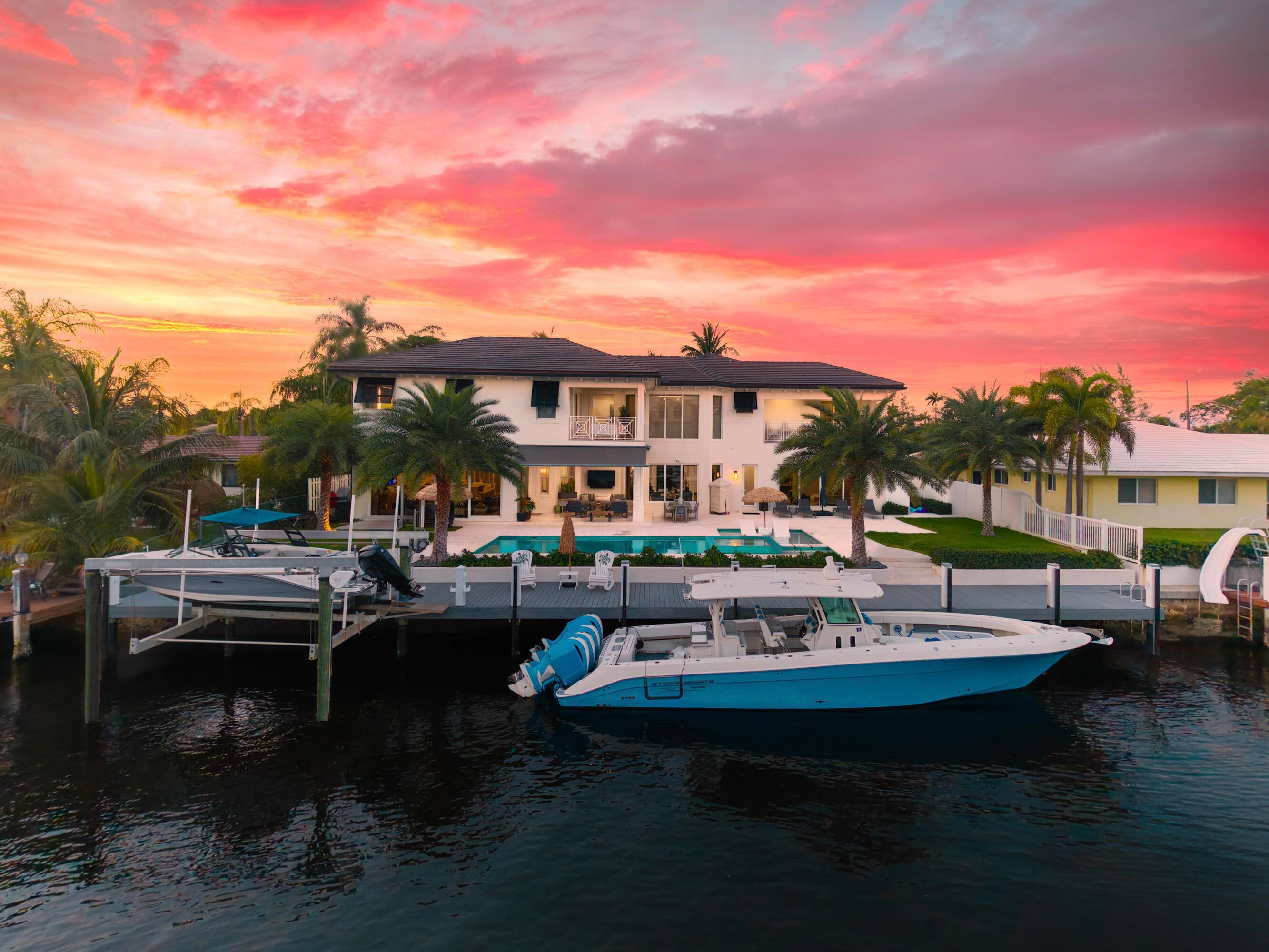 Immaculate Custom Waterfront Estate Discover this remarkable custom waterfront residence tucked away on one of Pompano Beach's most secluded streets, bordered by the quiet green space of Exchange Park to ...