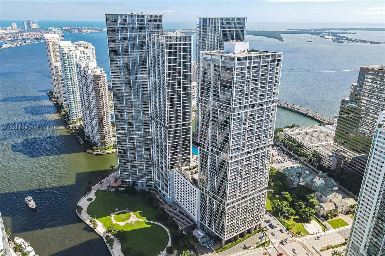 Unique opportunity at Icon Brickell Tower 2 Two corner units side by side, nearly 2, 600 sq ft with 16 ft floor to ceiling impact windows showcasing stunning water and ...