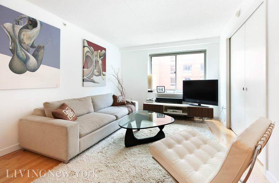 Sunny JR 1 Bedroom at the renowned 555 West 23rd Street Condo Available for November 1stApartment S6A features an XL open granite kitchen with stainless steel GE appliances microwave, stove, ...